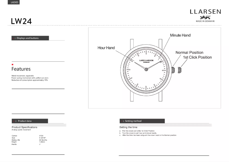 Page 1 de la notice Manuel utilisateur Lars Larsen REGITZE 124GGBLL