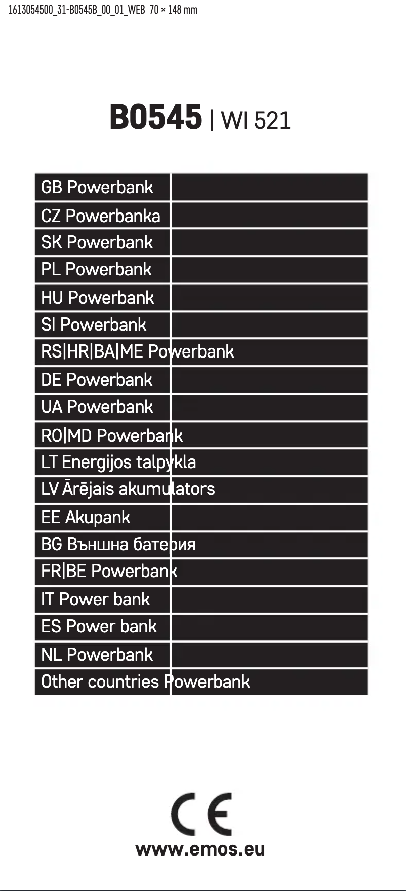 Página 1 del manual Manual de usuario Emos B0545B