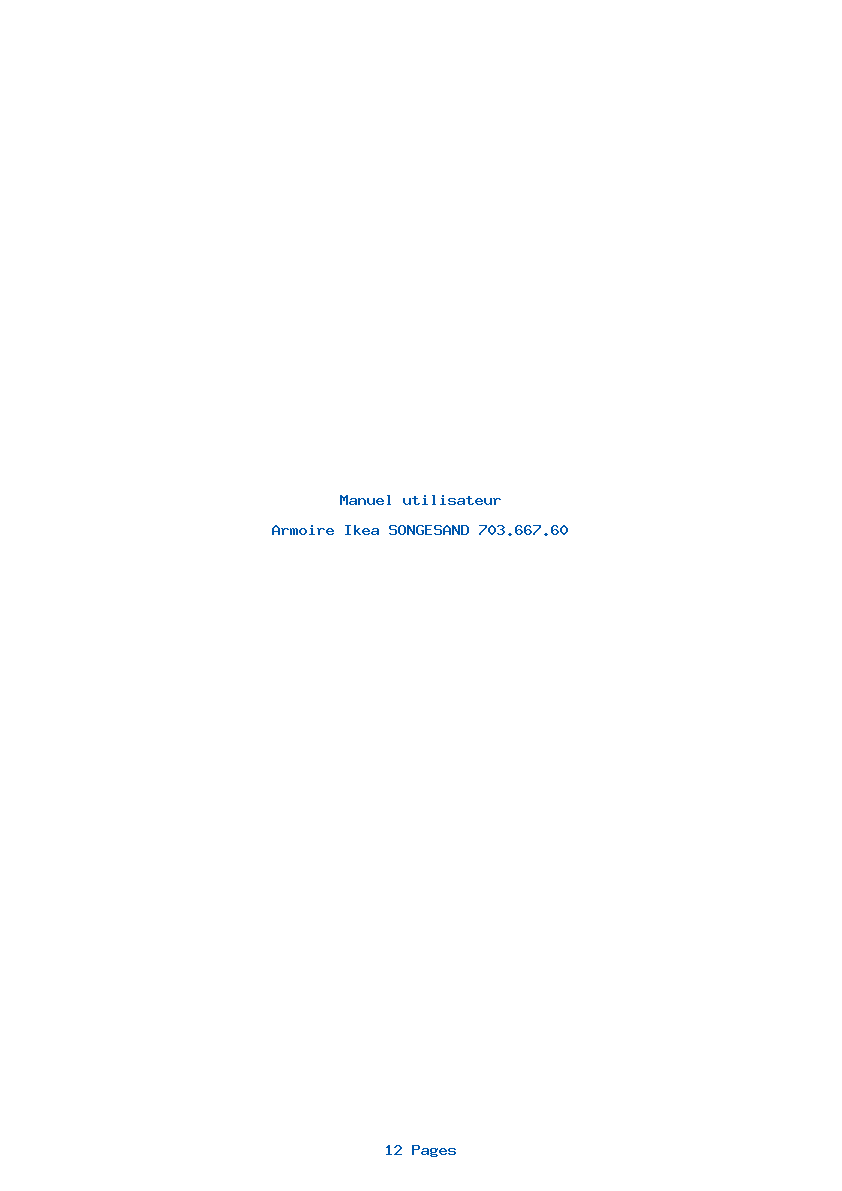Page 1 de la notice Manuel utilisateur Ikea SONGESAND 703.667.60