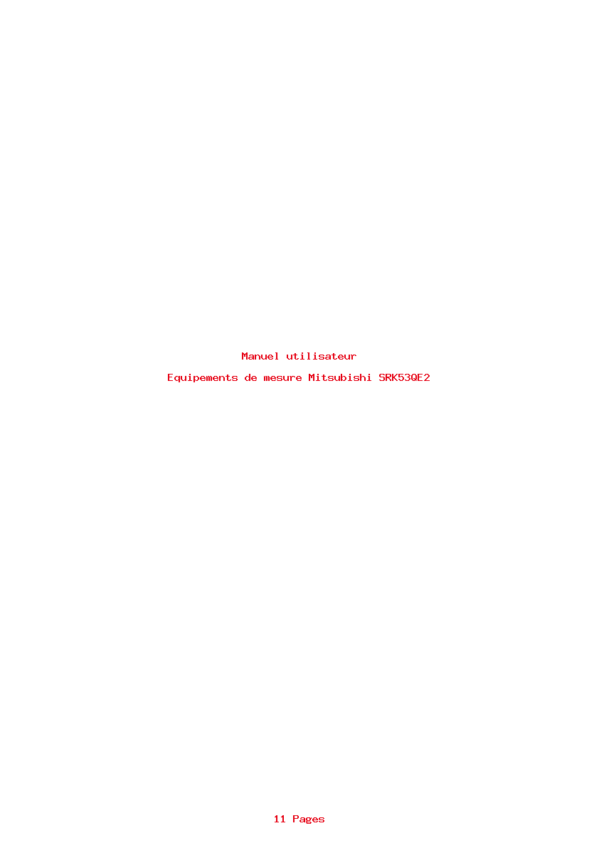 Page 1 de la notice Manuel utilisateur Mitsubishi SRK53QE2