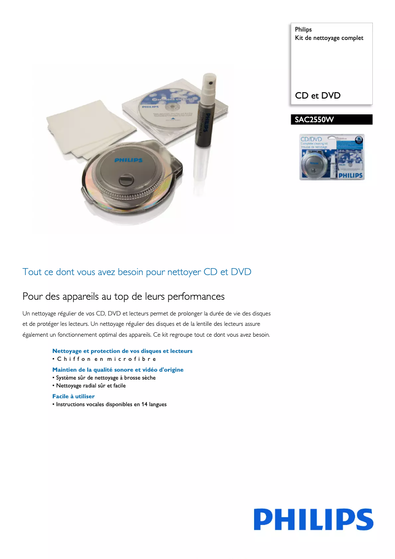 Image de la première page du manuel de l'appareil SAC2550W