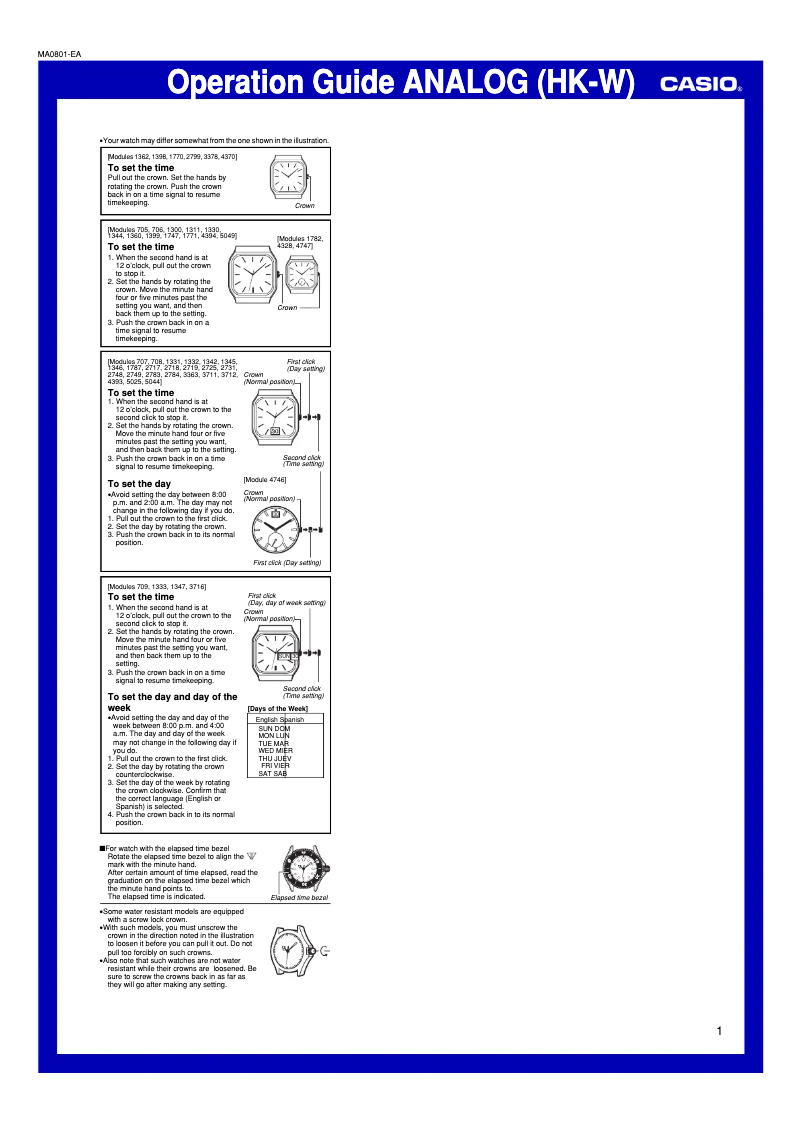 Page 1 de la notice Manuel utilisateur Casio Collection LTP-1310PD-2BVEF