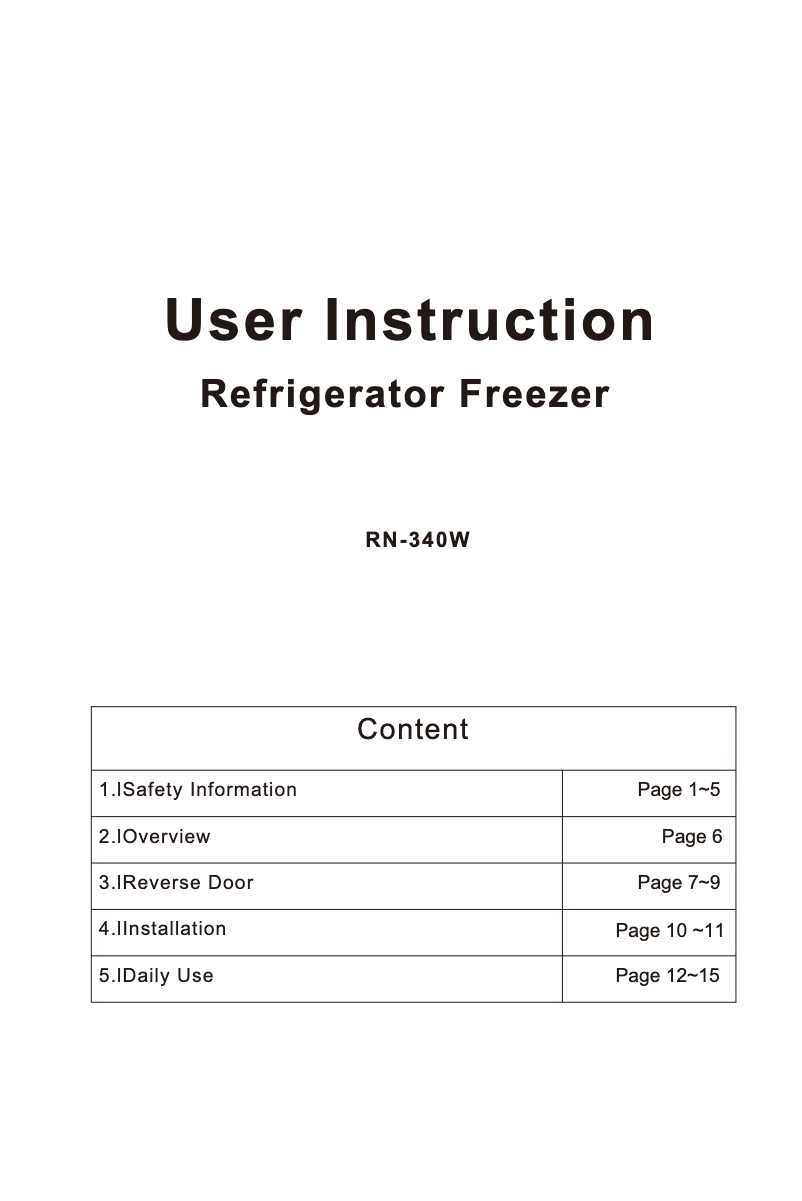 Page 1 de la notice Manuel utilisateur Daewoo RN-340W