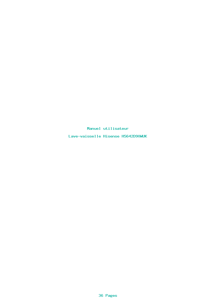 Page 1 de la notice Manuel utilisateur Hisense HS642D90WUK