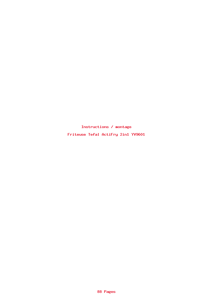 Page 1 de la notice Instructions / montage Tefal ActiFry 2in1 YV9601