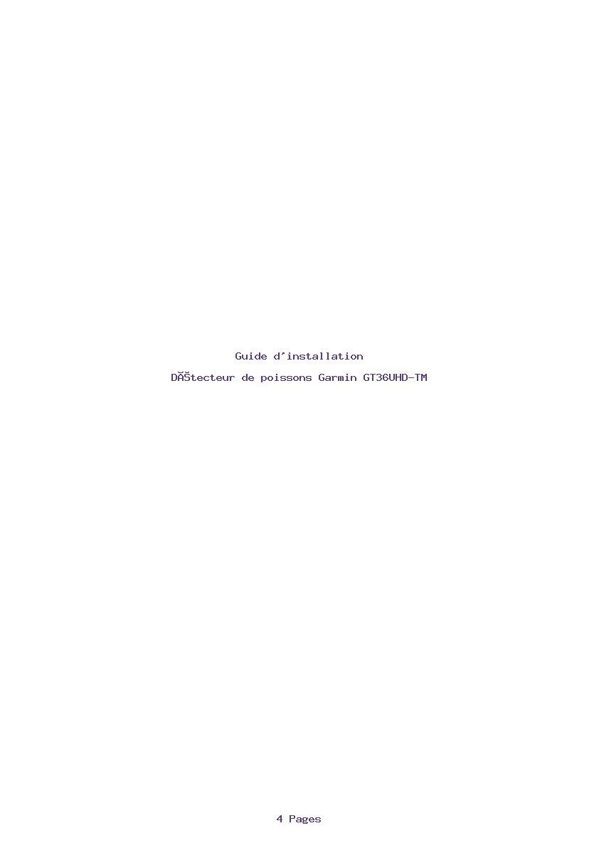 Page 1 de la notice Guide d'installation Garmin GT36UHD-TM