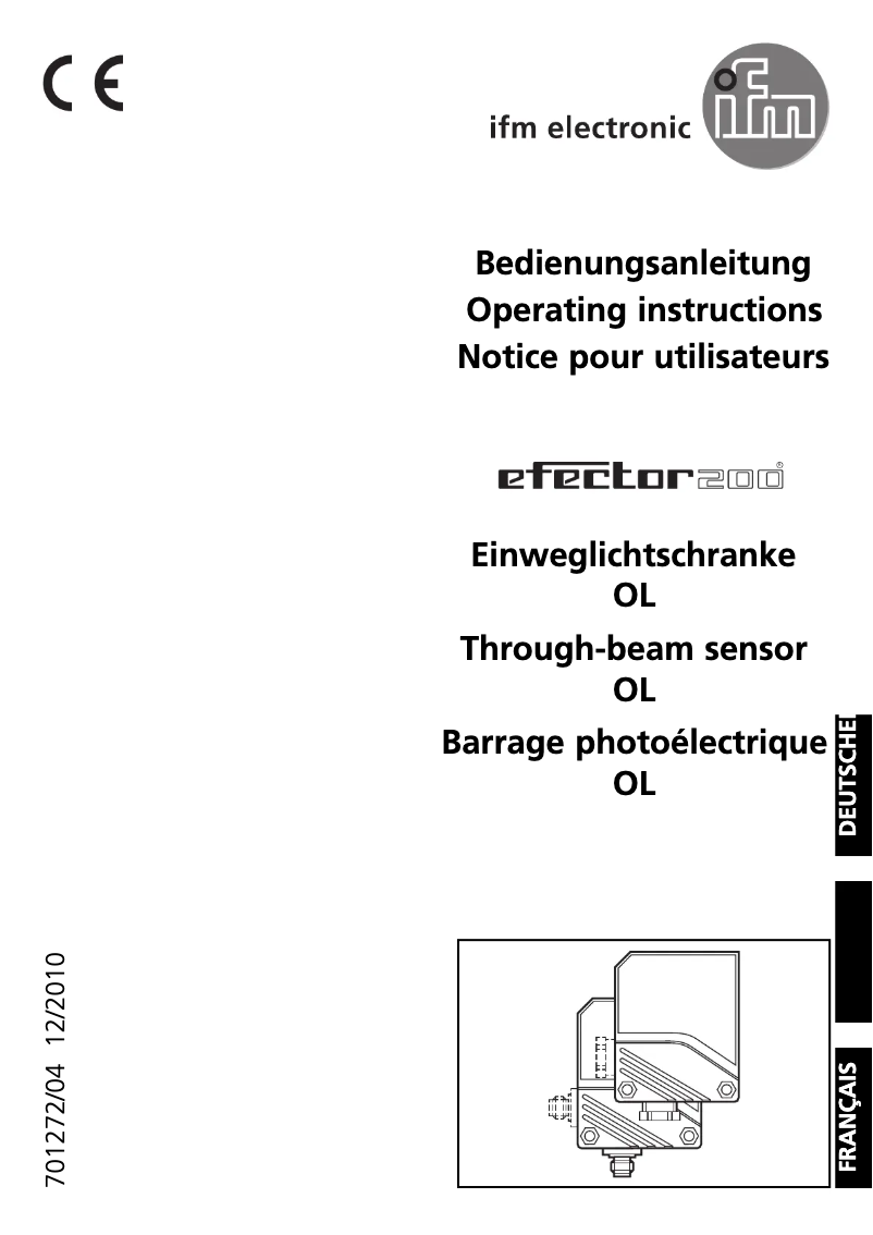 Page 1 de la notice Manuel utilisateur IFM OL0007