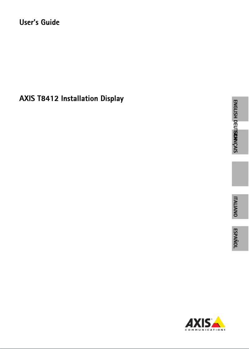 Page 1 de la notice Manuel utilisateur Axis T8412