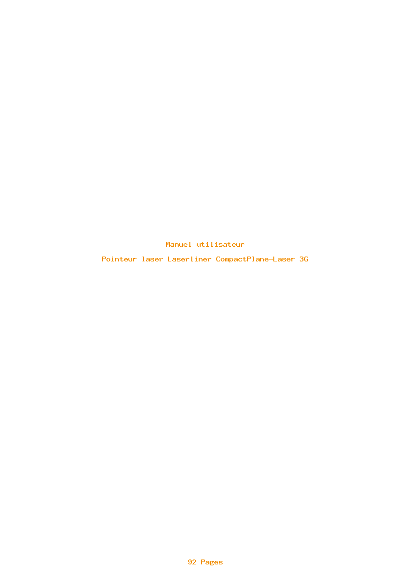 Page 1 de la notice Manuel utilisateur Laserliner CompactPlane-Laser 3G