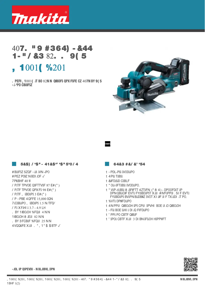 Page 1 de la notice Manuel utilisateur Makita KP001GD201