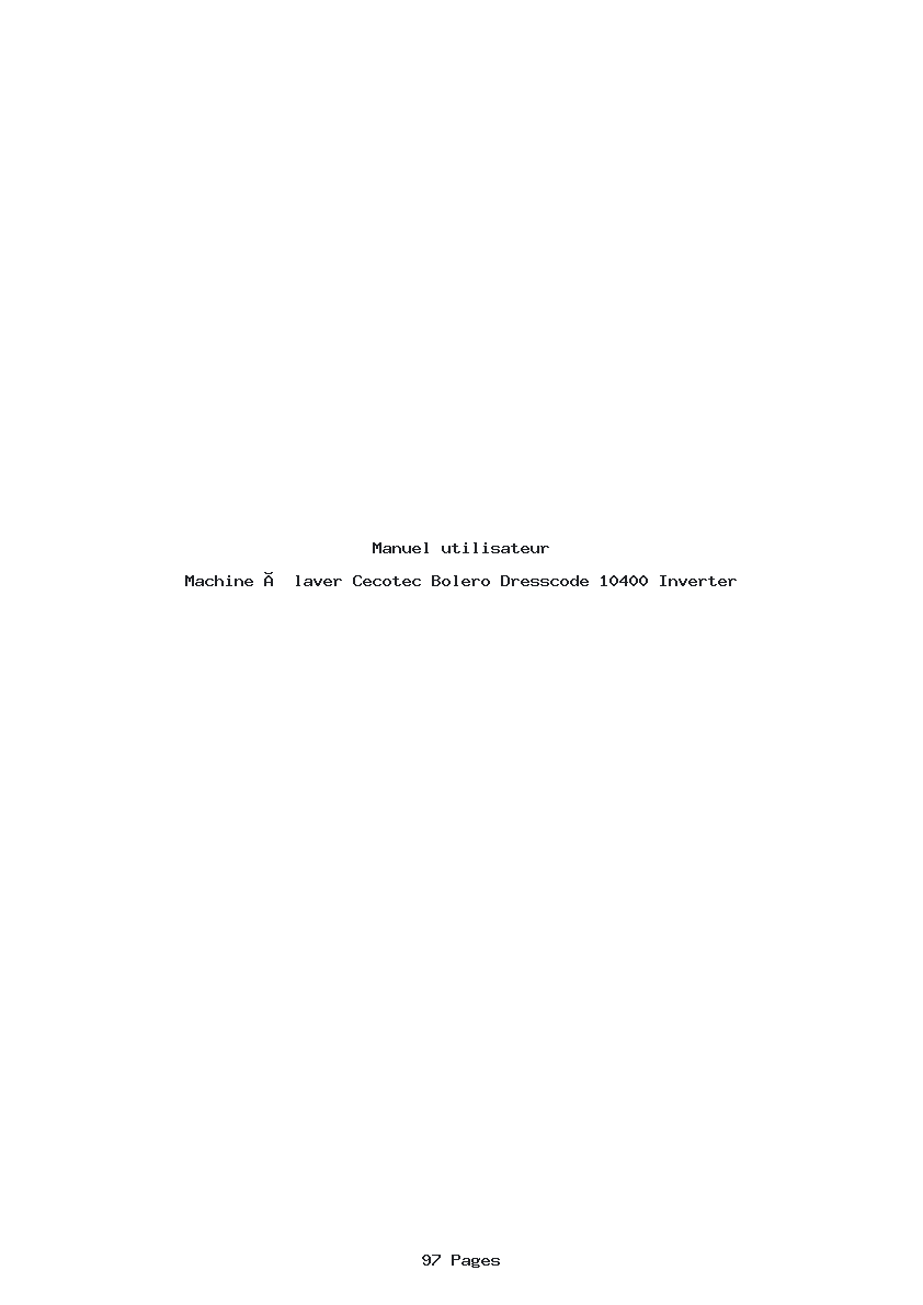 Page 1 de la notice Manuel utilisateur Cecotec Bolero Dresscode 10400 Inverter