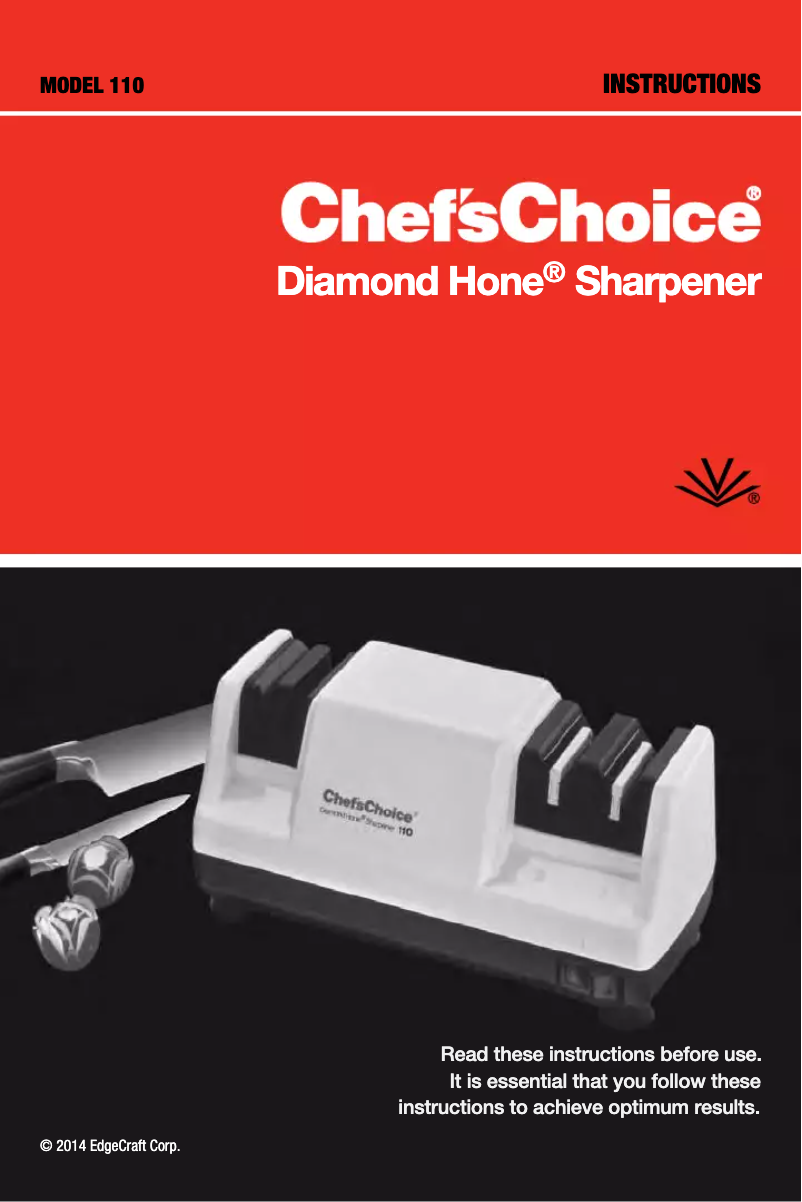 Page 1 de la notice Manuel utilisateur Chef's Choice Diamond Hone 110