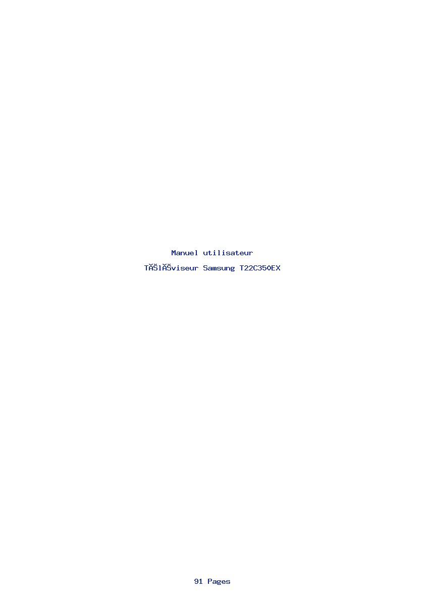 Page 1 de la notice Manuel utilisateur Samsung T22C350EX