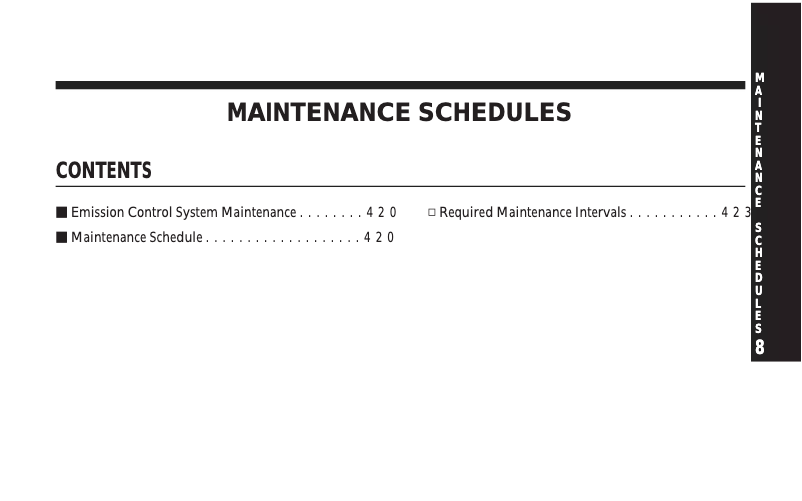 Page 1 de la notice Manuel d'utilisation et d'entretien Chrysler Pacifica (2008)