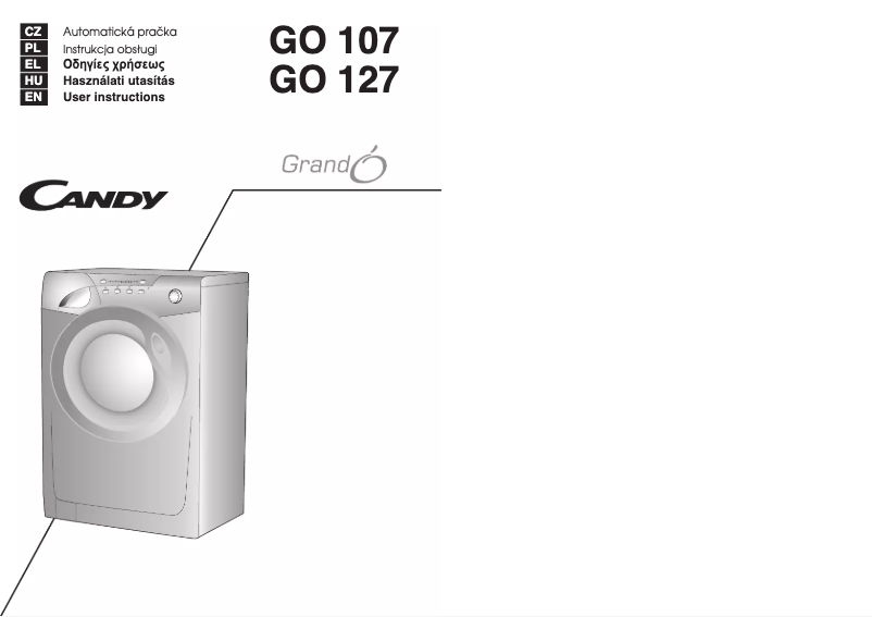 Page 1 of the manual User Manual Candy GO 107-04S