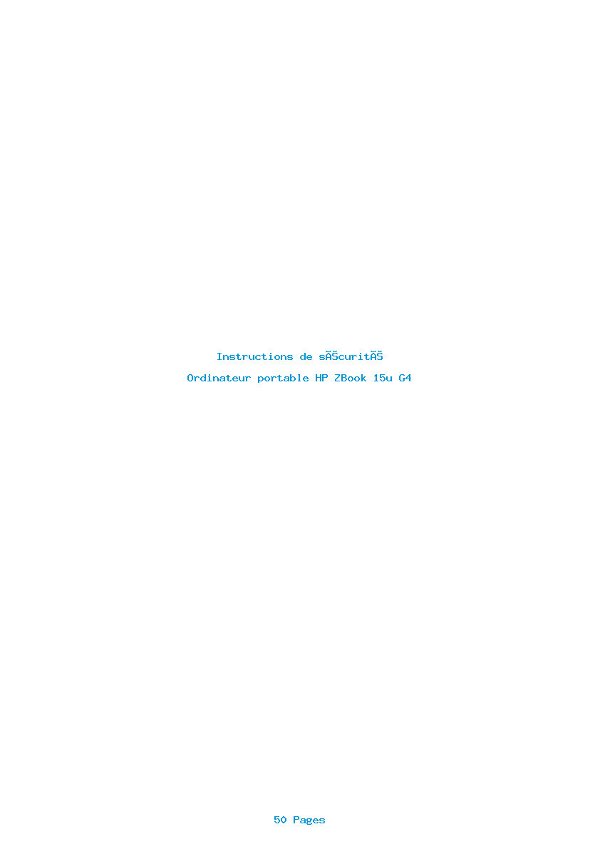 Page 1 de la notice Instructions de sécurité HP ZBook 15u G4