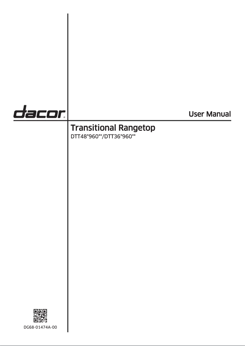 Page 1 de la notice Manuel utilisateur Dacor DTT36T960GM