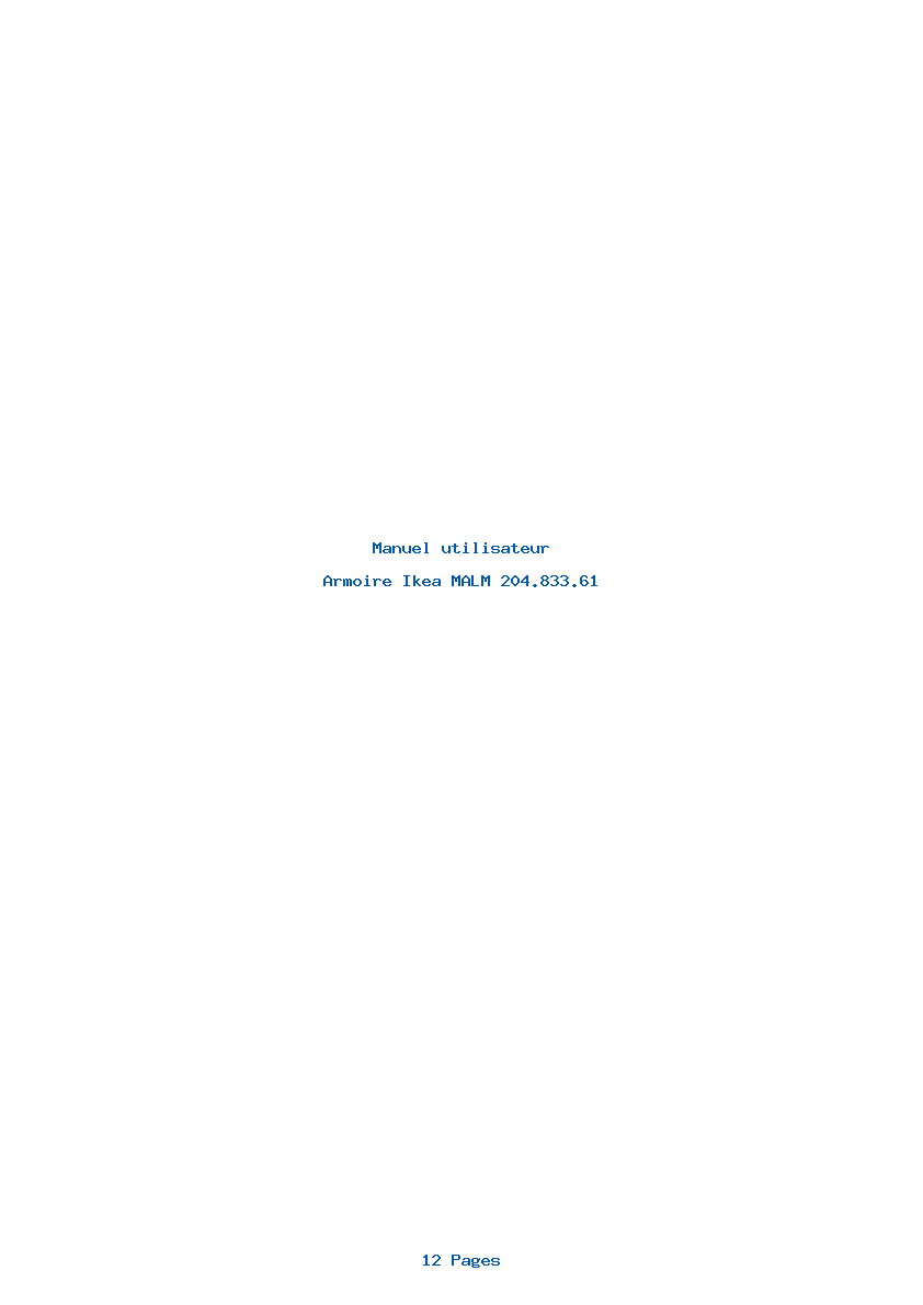 Page 1 de la notice Manuel utilisateur Ikea MALM 204.833.61
