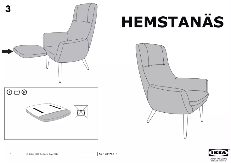 Page 1 de la notice Manuel utilisateur Ikea HEMSTANAS