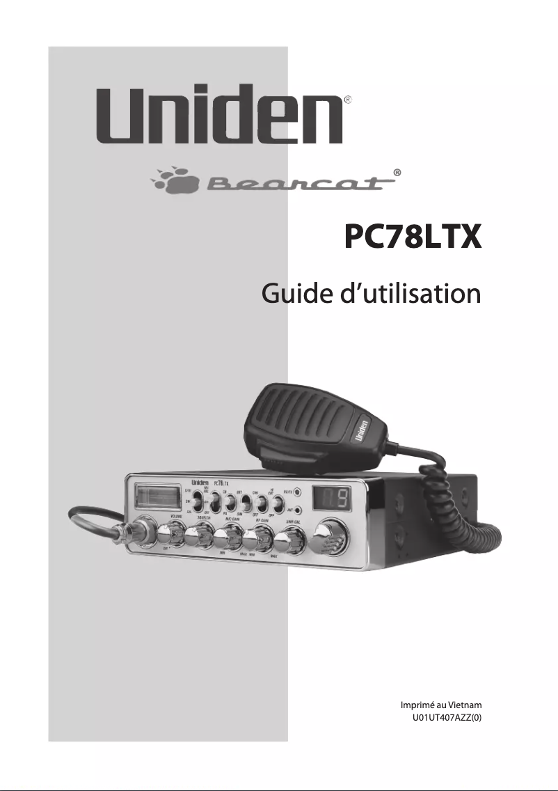 Page 1 of the manual User Manual Uniden PC78LTX