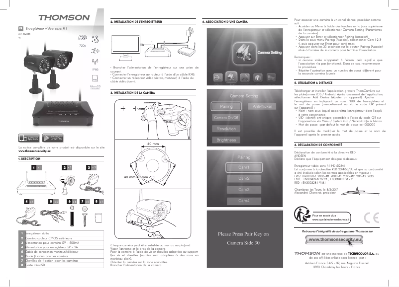 Page 1 de la notice Guide d'installation Thomson 512244