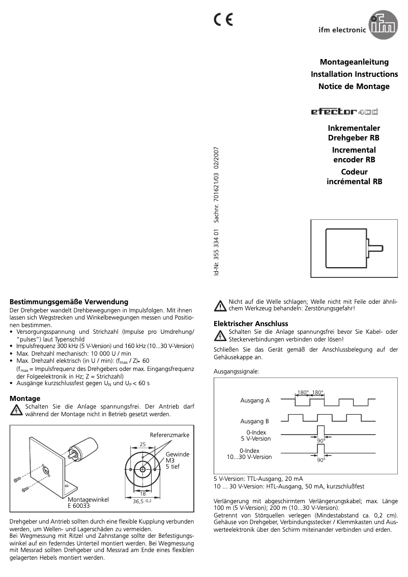 Page 1 de la notice Manuel utilisateur IFM RB6023