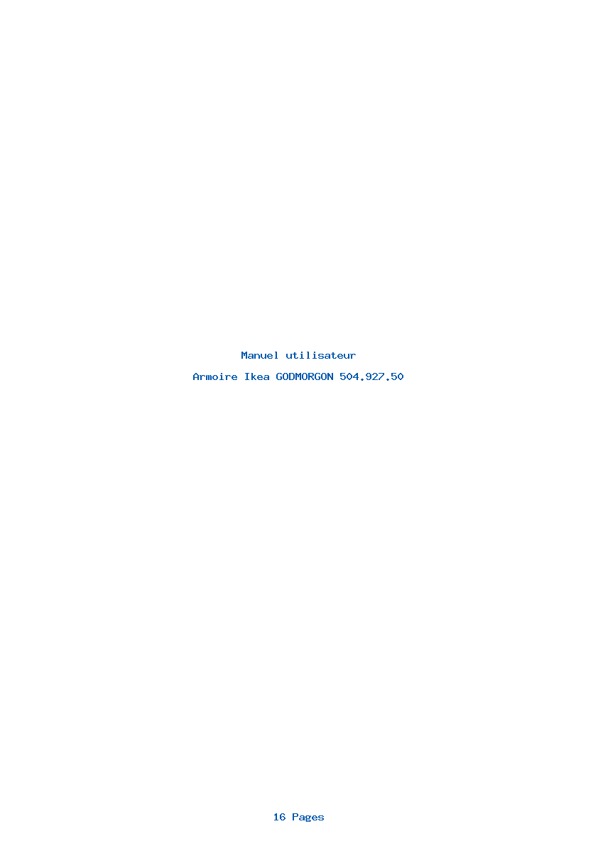 Page 1 de la notice Manuel utilisateur Ikea GODMORGON 504.927.50