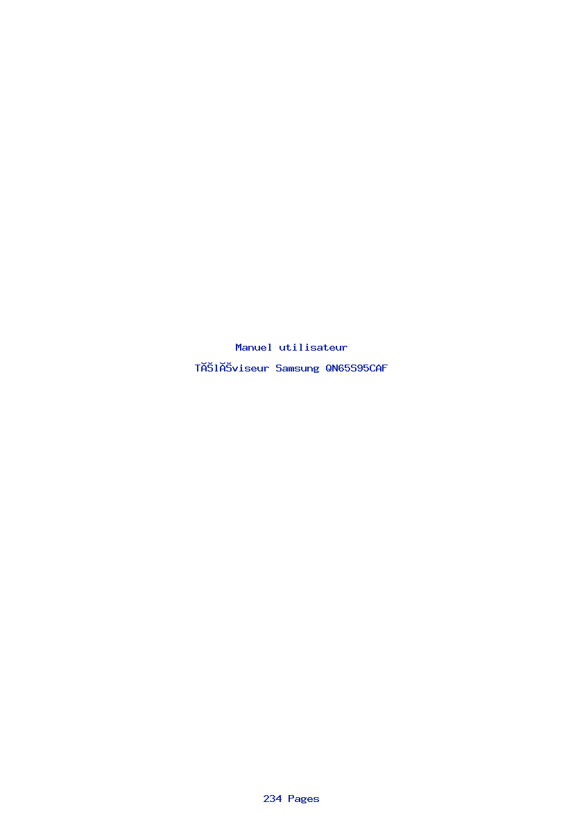 Page 1 de la notice Manuel utilisateur Samsung QN65S95CAF