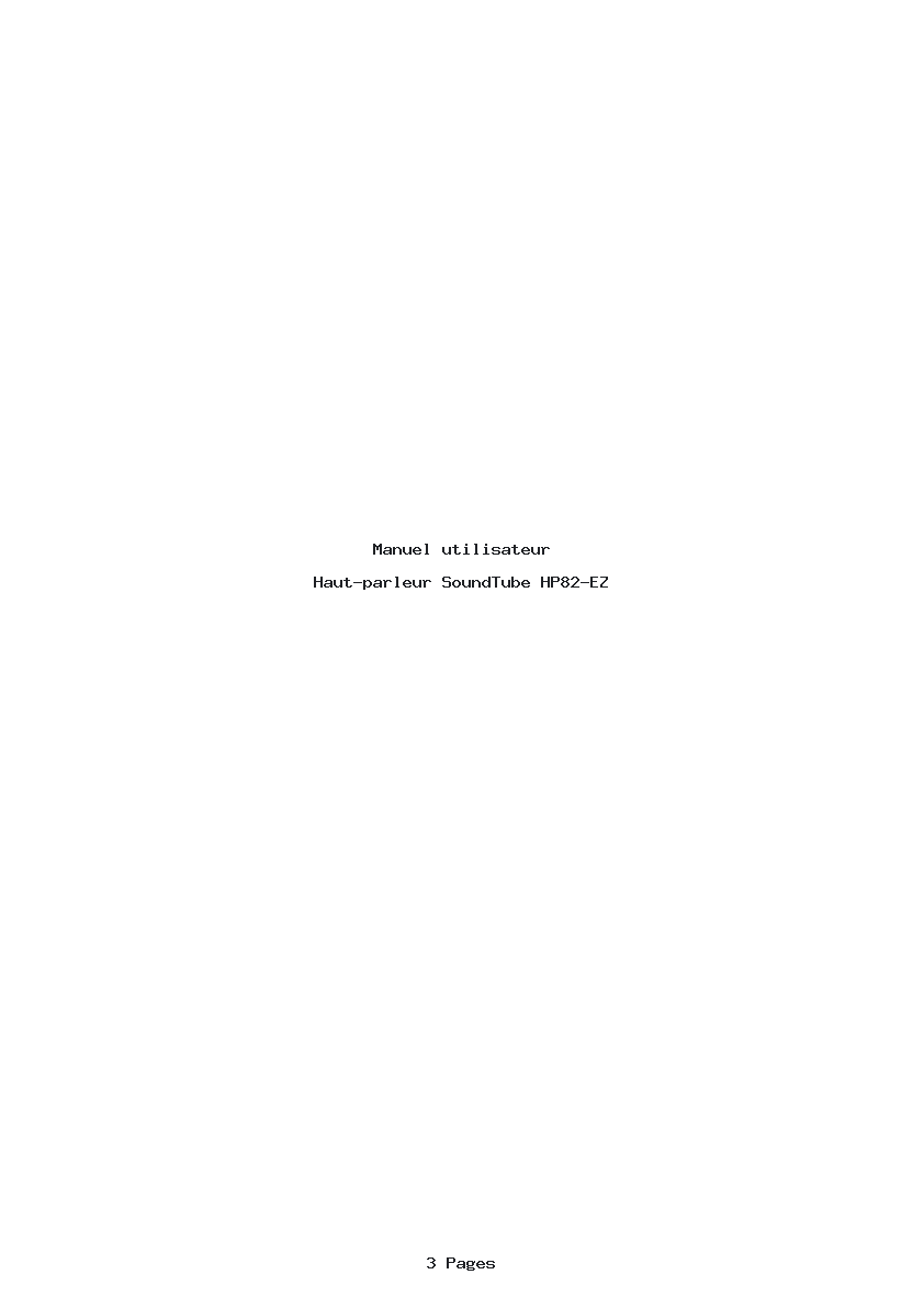 Page 1 de la notice Manuel utilisateur SoundTube HP82-EZ