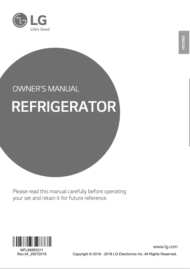 Page 1 de la notice Manuel utilisateur LG GL-B205ABPB