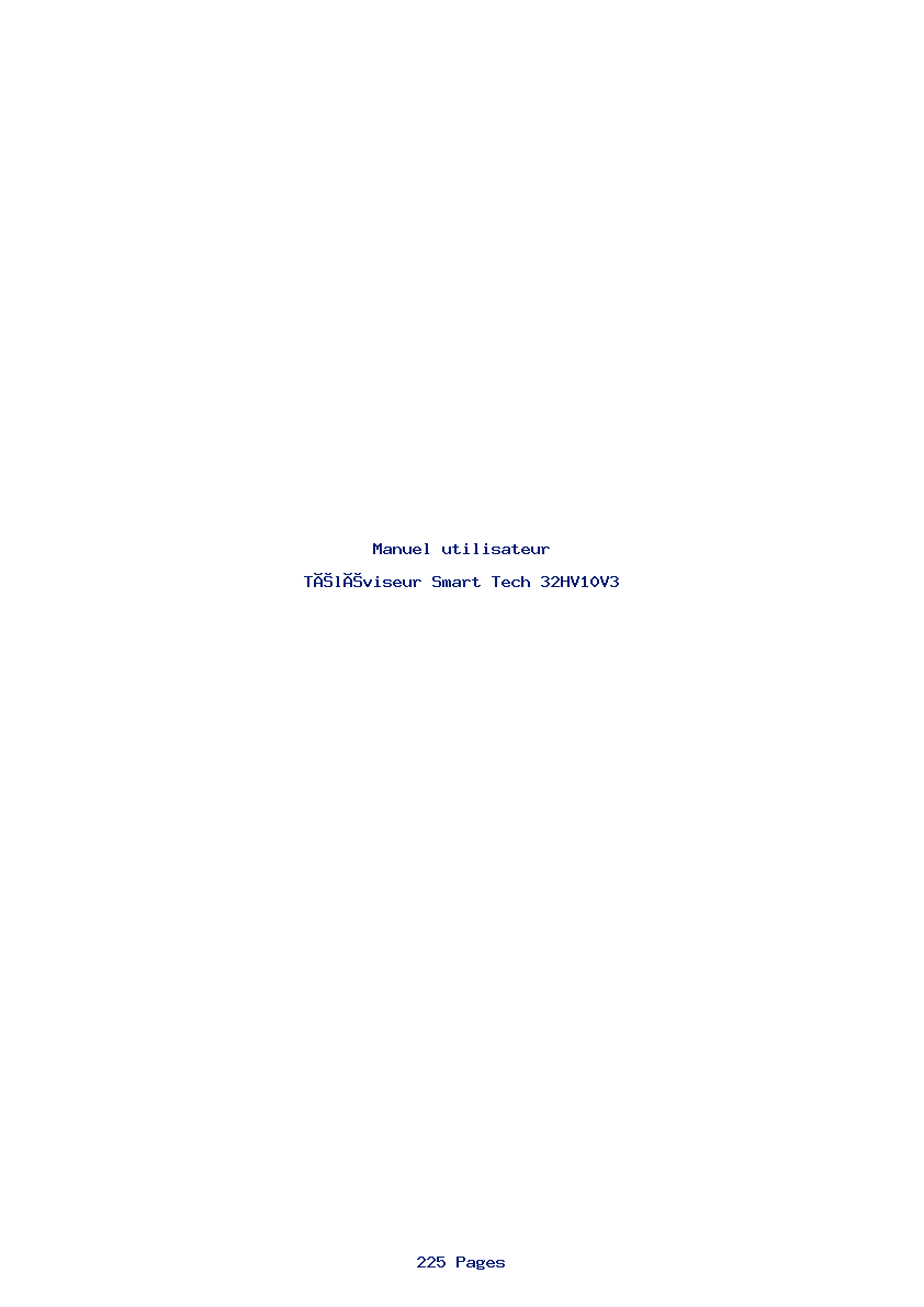 Page 1 de la notice Manuel utilisateur Smart Tech 32HV10V3
