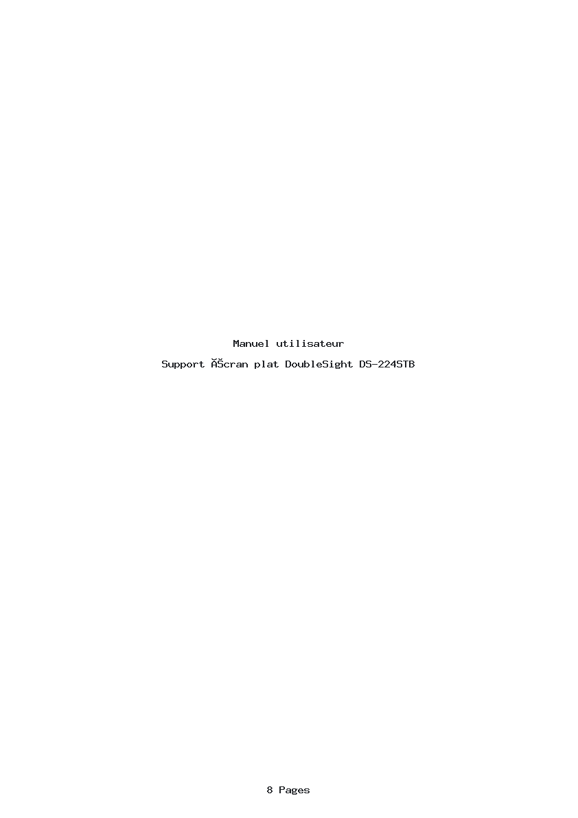 Page 1 de la notice Manuel utilisateur DoubleSight DS-224STB