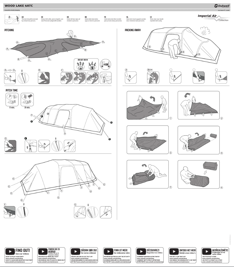 Page 1 de la notice Guide d'installation Outwell Wood Lake 6ATC