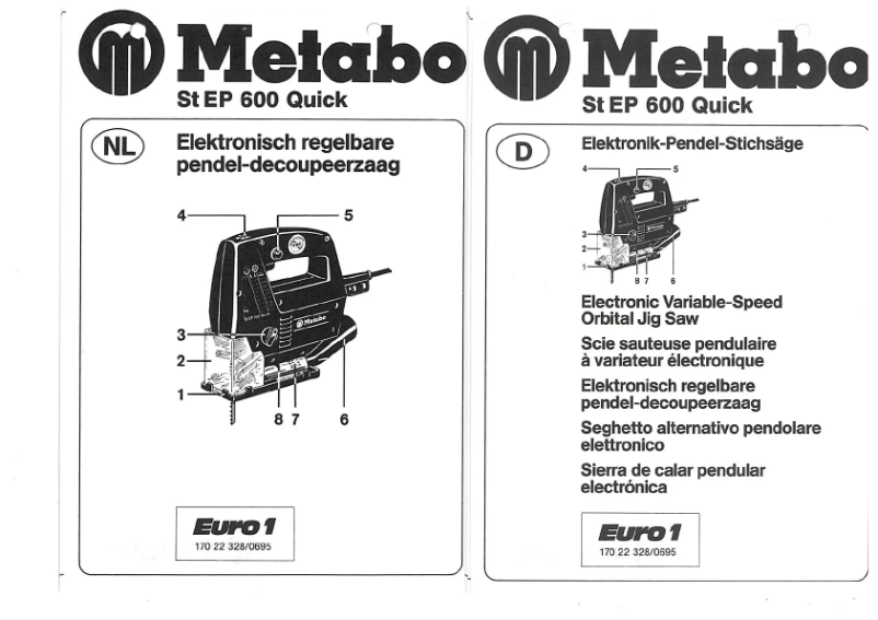 Page 1 de la notice Manuel utilisateur Metabo STEP 600 Quick