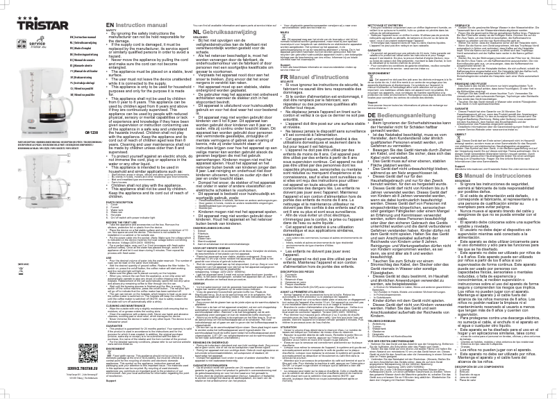 Page 1 de la notice Manuel utilisateur TriStar CM-1238