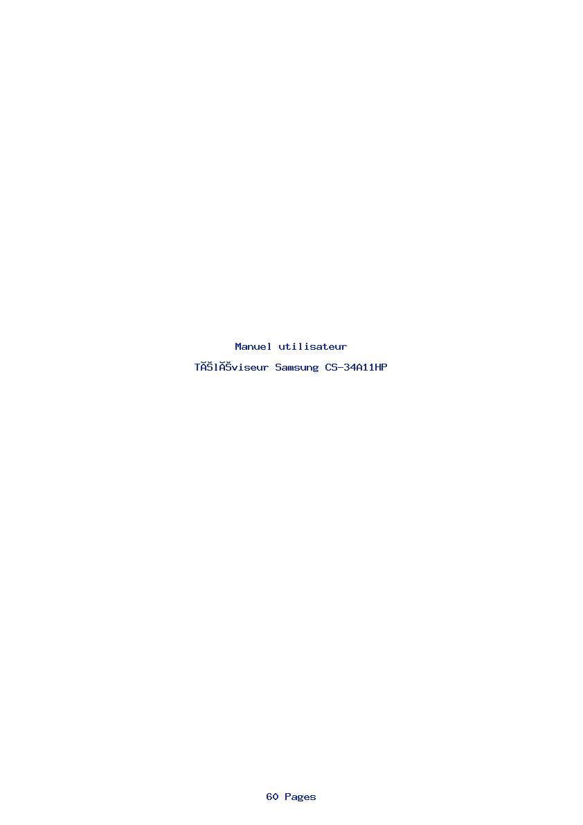 Page 1 de la notice Manuel utilisateur Samsung CS-34A11HP