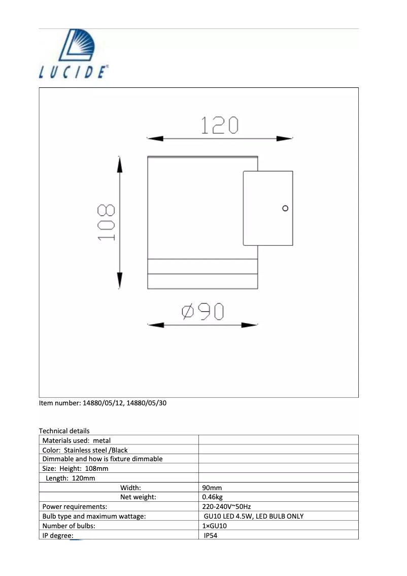 Page 1 de la notice Manuel utilisateur Eglo Baso-LED