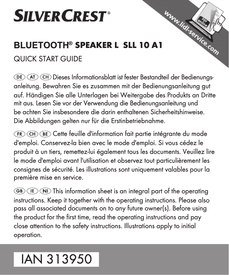 Página 1 del manual Manual de usuario SilverCrest SLL 10 A1