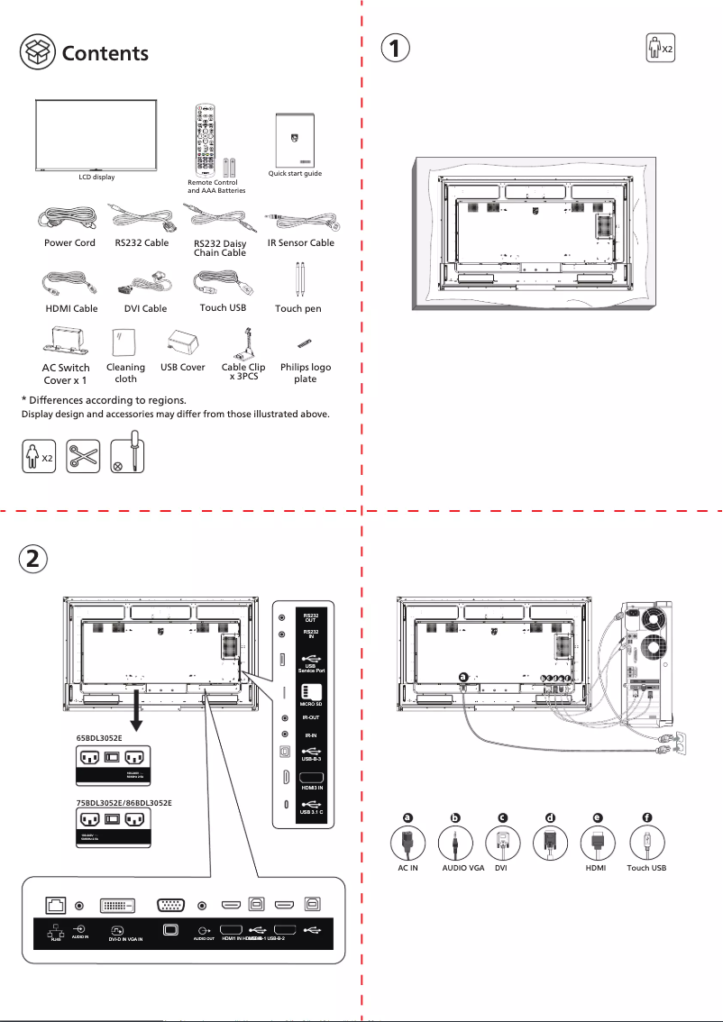 Page n°1 - Guide de démarrage rapide Philips 65BDL3052E
