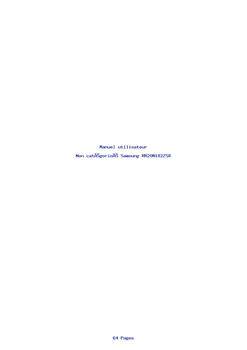 Page 1 de la notice Manuel utilisateur Samsung RR20N182ZS8