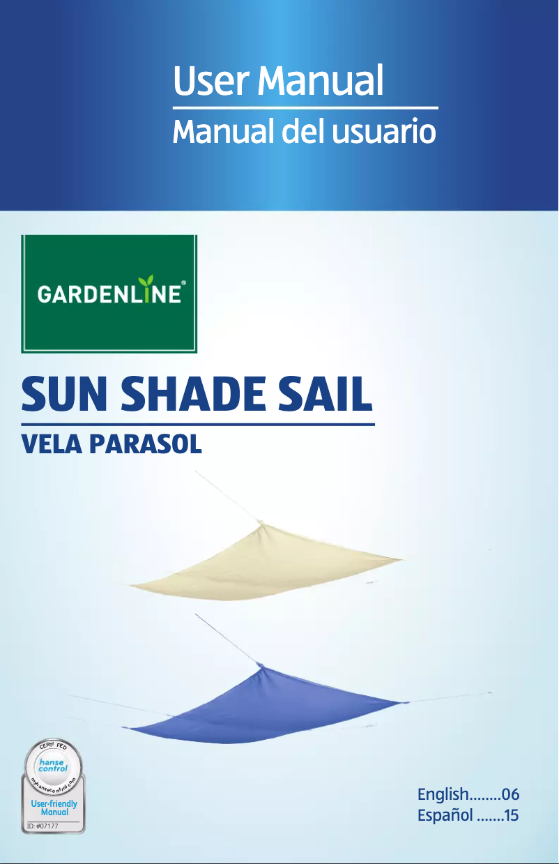 Page 1 of the manual User Manual Gardenline Sun Shade Sail 94689