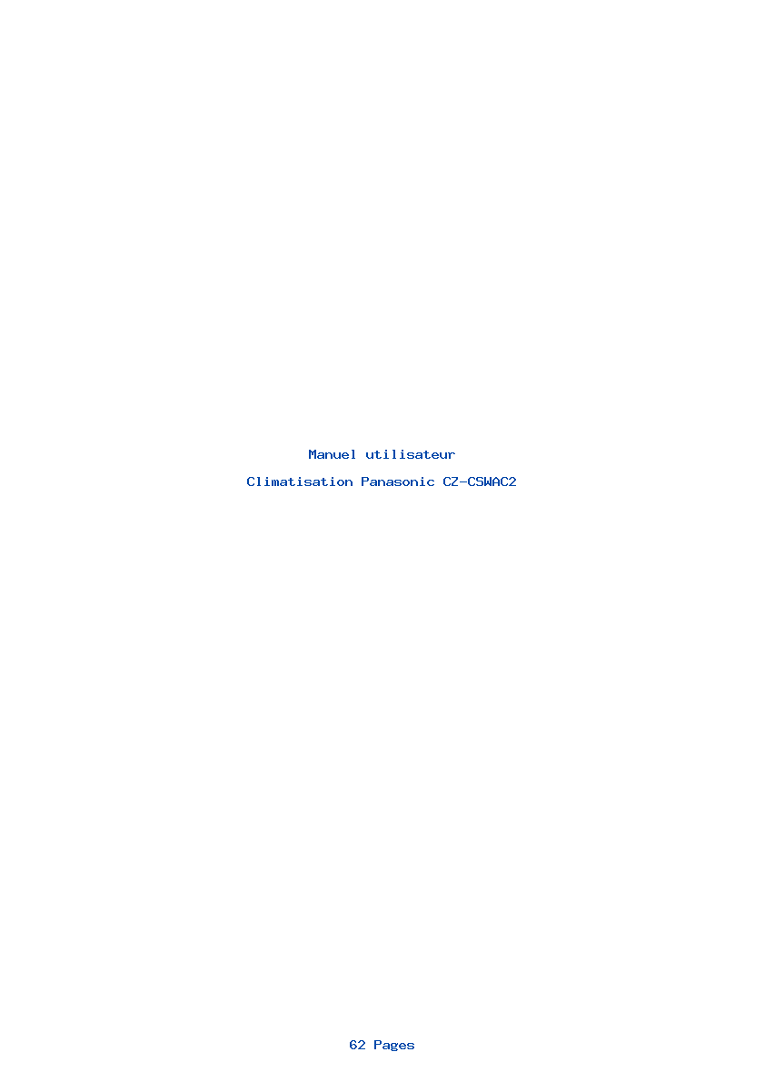 Image de la première page du manuel de l'appareil CZ-CSWAC2
