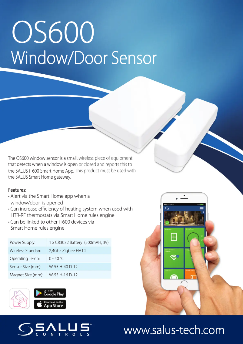 Página 1 del manual Ficha técnica Salus OS600