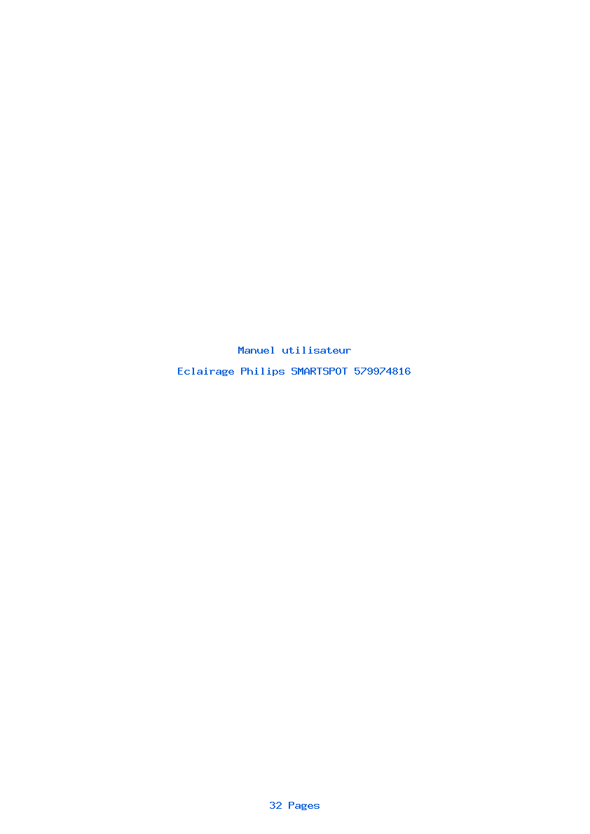 Page 1 de la notice Manuel utilisateur Philips SMARTSPOT 579974816