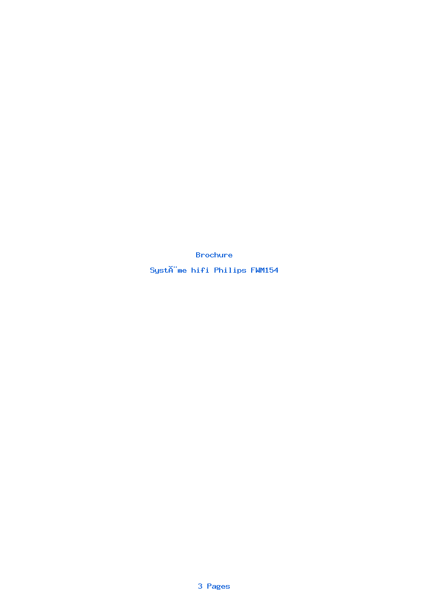 Page 1 de la notice Brochure Philips FWM154