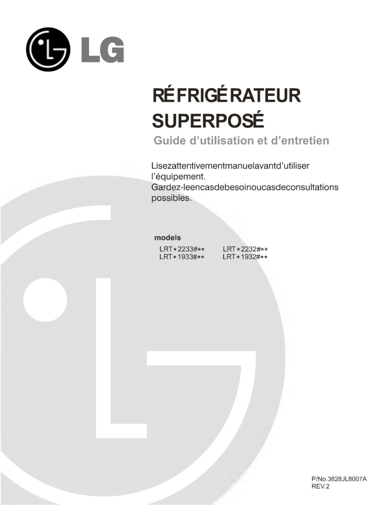 Page 1 de la notice Manuel utilisateur LG LRTN19320WW