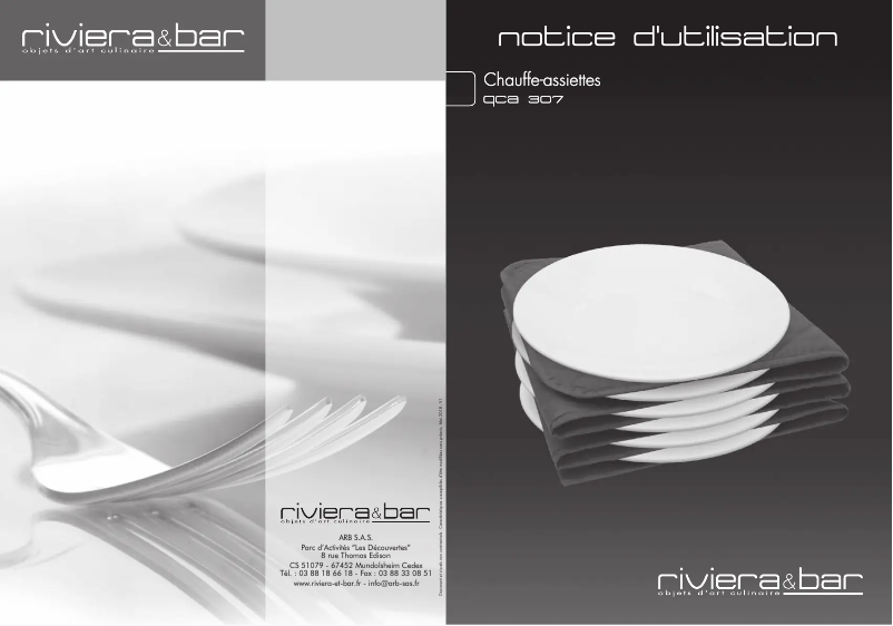 Page 1 de la notice Manuel utilisateur Riviera & Bar QCA307