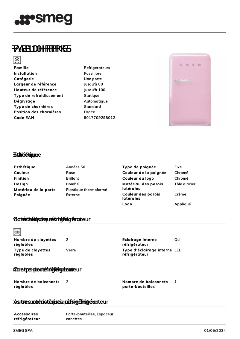 Image de la première page du manuel de l'appareil FAB10HRPK5