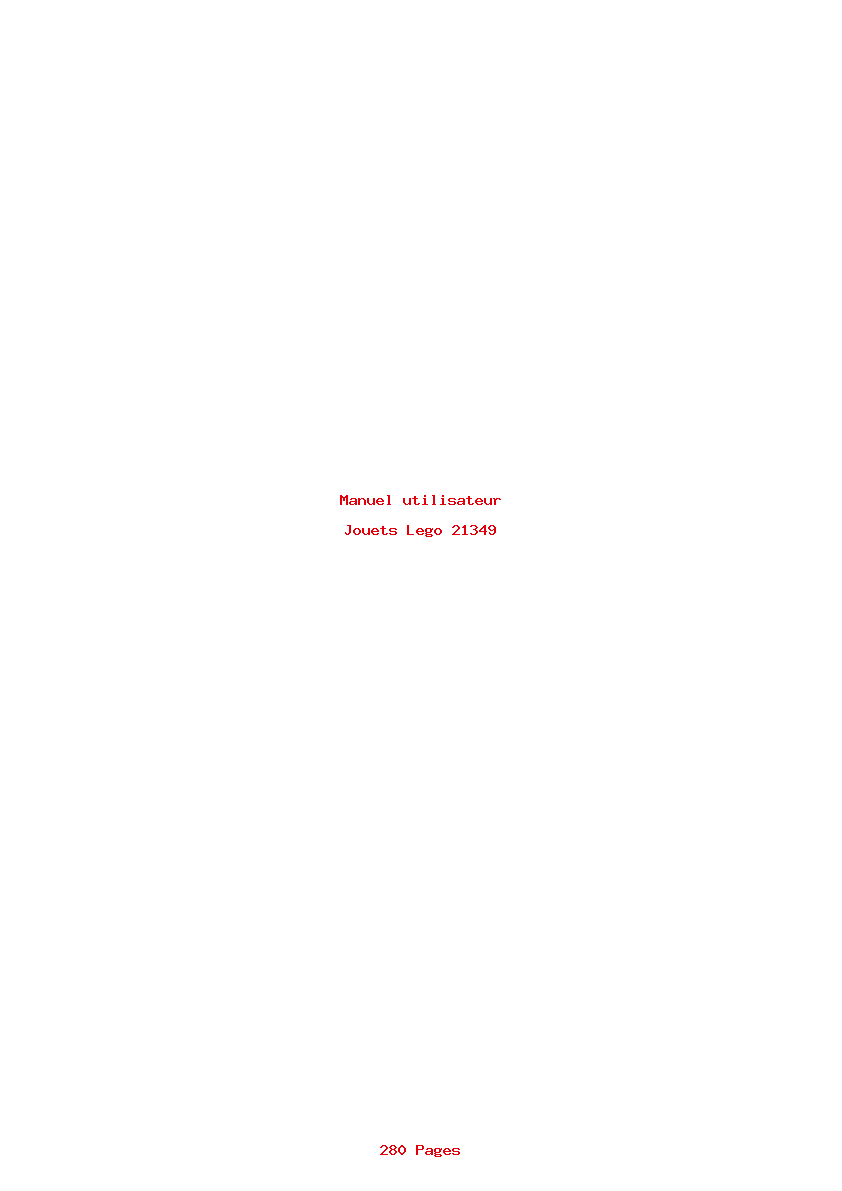 Page 1 de la notice Manuel utilisateur Lego 21349