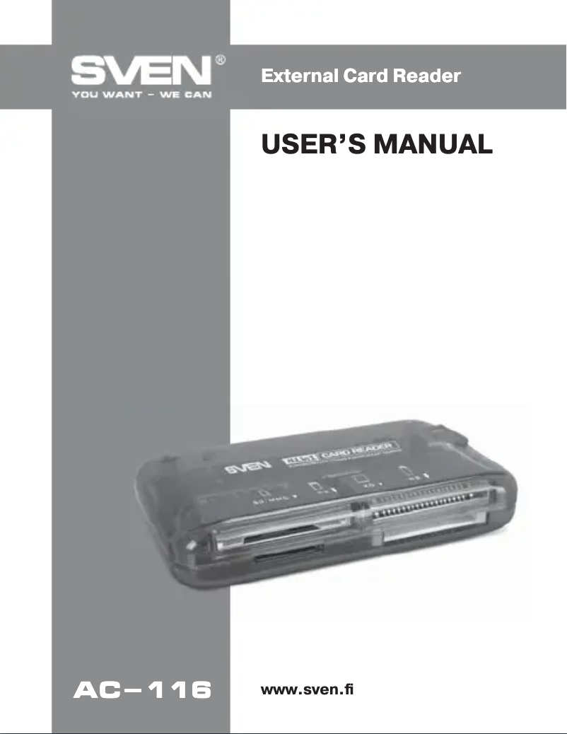 Page 1 of the manual User Manual Sven AC-116
